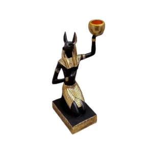 Escultura Egipcia de Anubis con Fuente