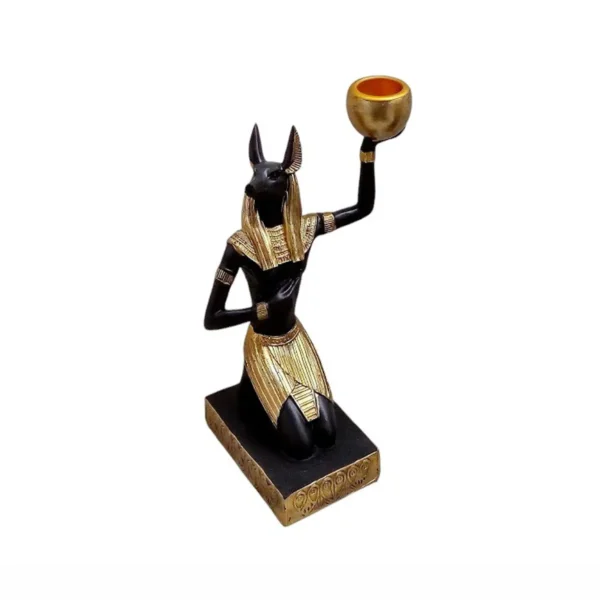 Escultura Egipcia de Anubis con Fuente