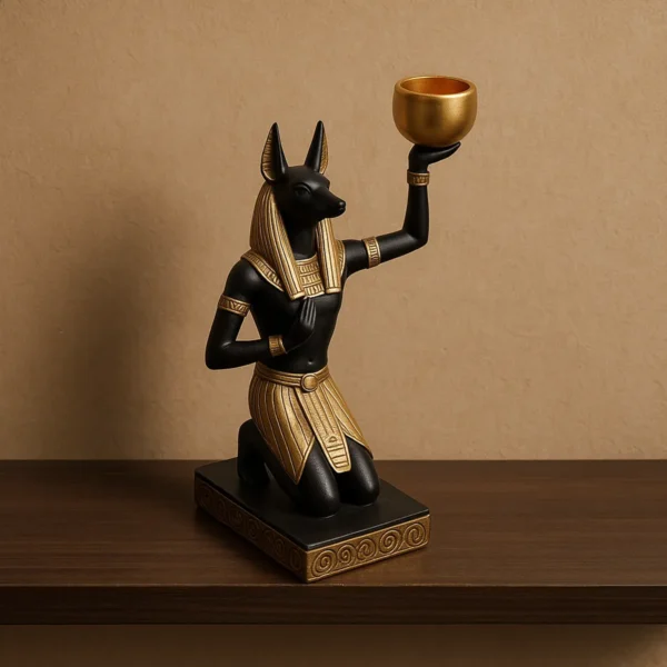 Escultura Egipcia de Anubis con Fuente - Imagen 2